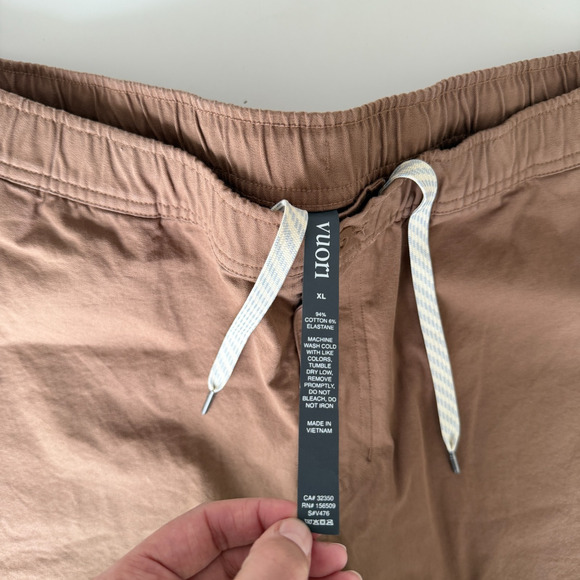 Vuori All Ways Elastic Waist Pant Mens XL Pecan Brown Cotton Twill Stretch NWT - Picture 7 of 14